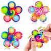 Tie Dye Blume Fidget Spinner Pop It Blase zum Drücken Sensorisches Spielzeug Stressabbau ADHS Angst Hand Spinner Kinderparty Fidget Geschenk