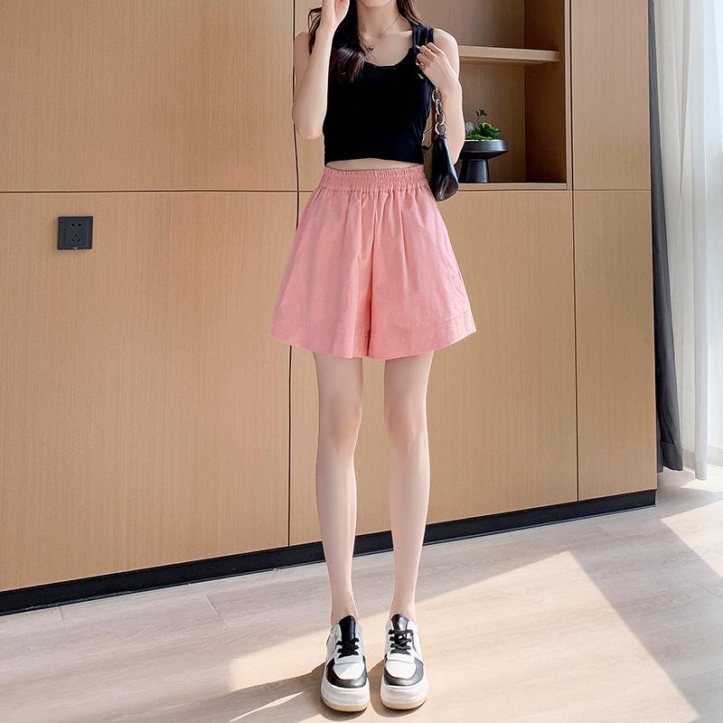 Women s 2026 Summer High Waist Cotton Linen Wide-Leg Capri Shorts XL