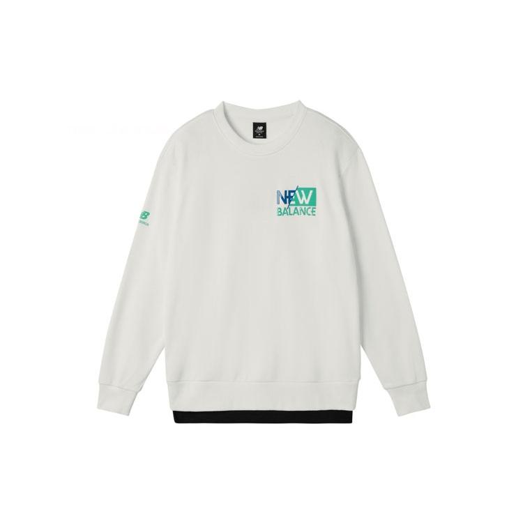 New Balance Casual Logo Sweatshirts Asia Sizing White Men s AMT11314-WT XXL