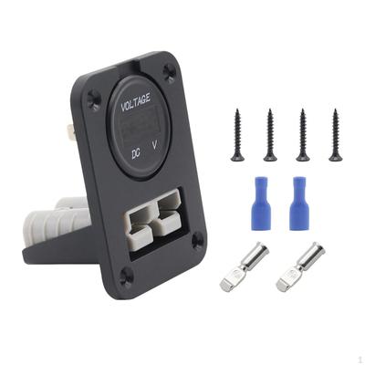 12V-24V Flush Mount Recessed Plate with Voltmeter Easily Install Accessories Bracket