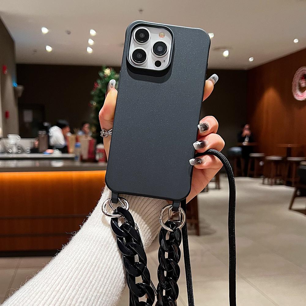 Crossbody Lanyard Cord Soft Acrylic Bracelet Case For iPhone 17 16 15 Pro Max 14 Plus 13 12 Liquid Silicone Shockproof Cover