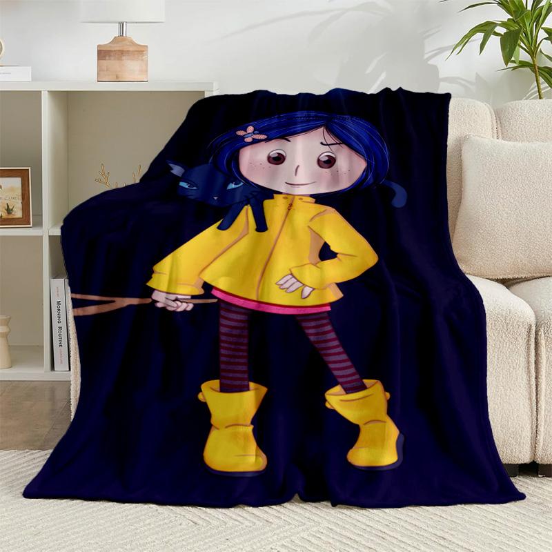 1PC Moonlit Mystery Cora-line Flannel Blanket Gift, Suitable for Both Men And Women, Soft Ideal for Beds And Sofa, Birthday Or Christmas Gift