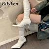 Mode Eilyken Sexy Weiches Leder Spitzschuh Kniehohe Stiefel Hohe Absätze Reißverschluss Damen Pumps Damen Lange Stretch Moderne Stiefel