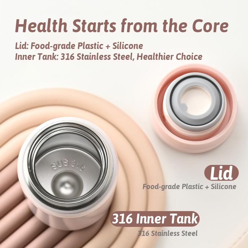 Morandi 180ml Edelstahl Thermoskanne, 316 Auslaufsicherer Isolierbecher, Anti-Flecken-Lippe, Lebensmittelecht Kaffee/Tee, Rosa/Grün/Rot/Schwarz