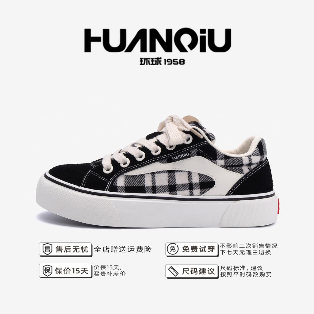 Global trend canvas shoes men's ZHQ-XA191 spring niche original casual shoes popular platform plaid board shoes