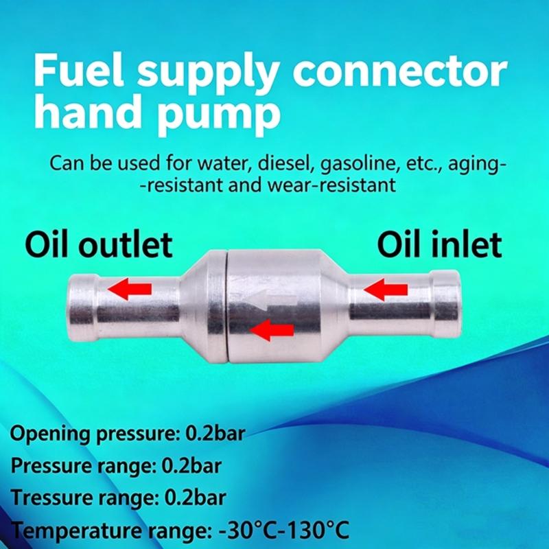 Aluminum Alloy Fuel One Way Check Valves Universal Use for Car Bike Fuel System Works Under 0.2 To 6 Bar Pressure Range