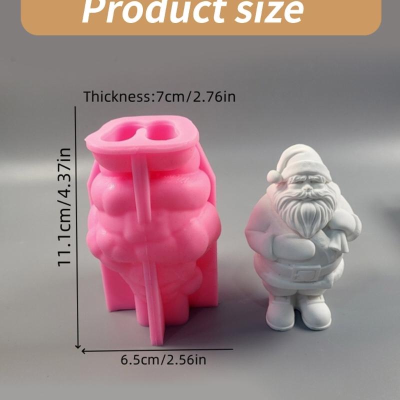 Santa Figurine Silicone Molds for Plaster Decorations Epoxy Resin Craft Project, Plaster Molds Fondant Silicone Molds
