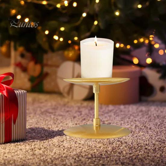 3-teiliges Weihnachts-Kerzenständer-Kerzenhalter-Set aus Metall, moderner, eleganter Tisch-Kerzenständer für Heimdekoration