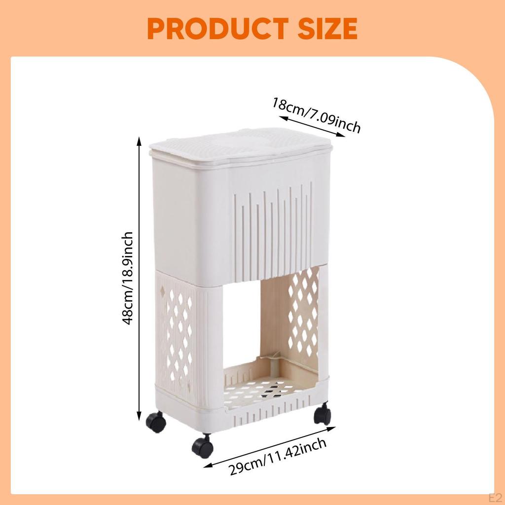 Kitchen Trash Can Garbage Bin with Storage Rack Holder Decor Container Rubbish Narrow