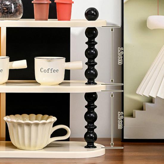 Desktop Storage Rack Three-Layer Organizer Stable Support Stylish Color Contrast Rack