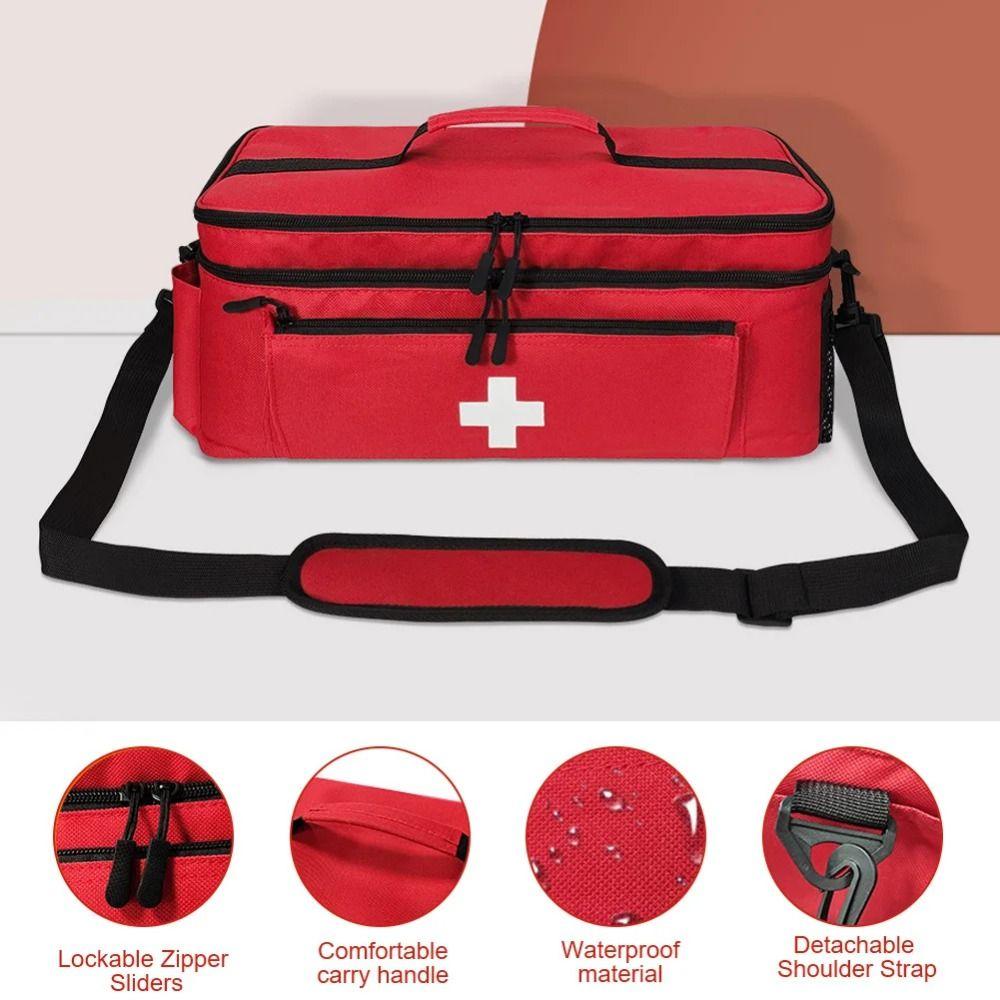 Multi-functional Portable Medicine Bag Double Zipper Travel Medication Case  Camping