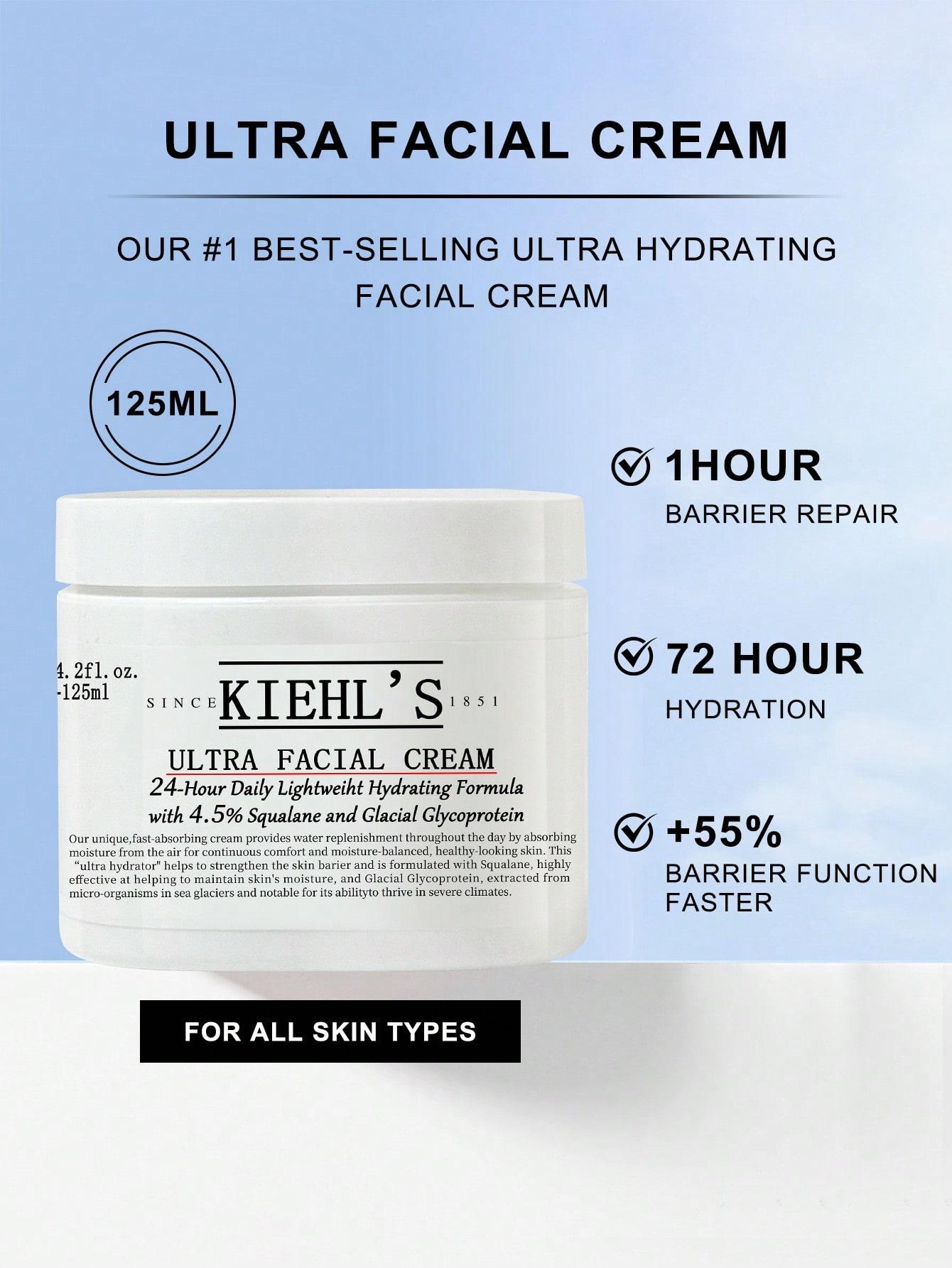 

Kiehl s Ultra Facial Cream | 24-часовое увлажнение, 4,5% сквалана 125 мл (Версии Случайные) 125ml