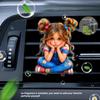 2D Flat Girl Smile Car Vent Clip Decorative Diffuser (fragrance Not Included), Car Interior Decoration, Aromatherapy Clip, Ideal for Holiday Gifts