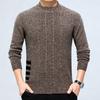 Men's Winter Wool Knit Half-High Collar Pullover Sweater