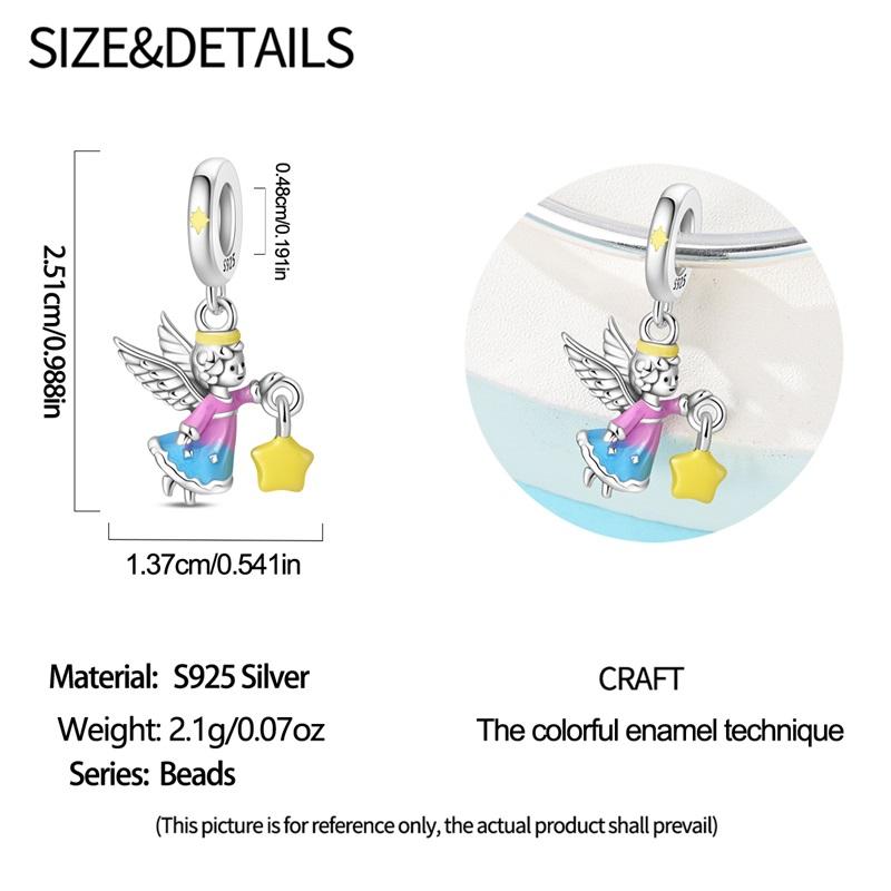 

Copper Luminous Angel Star Light Pendant Charms Jewellery Fit Original Bracelet Necklace For Women Diy Gift