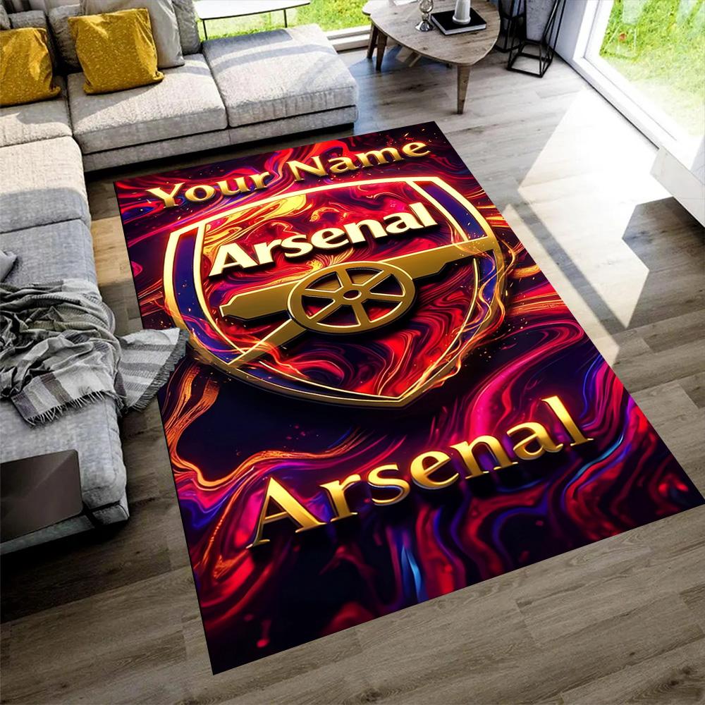 Arsenal F.c. Customize Your Name Floor Rug Office Rug Suitable for Playrooms Living Rooms Foyer Decorate room Anti-slip Rug Decorate Offices