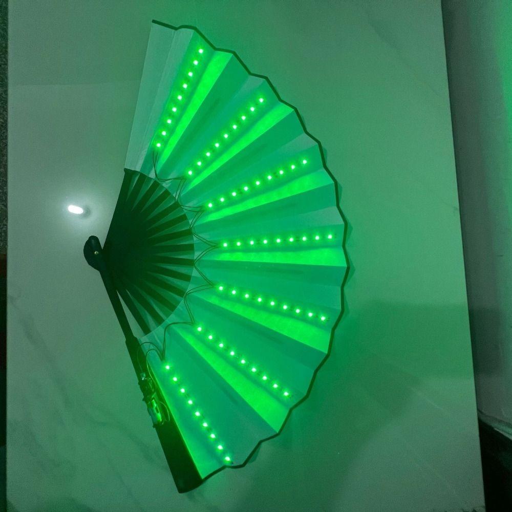 Colorful Hand Led Fans Folding Play Fan Party Decoration Dancing Light Fan