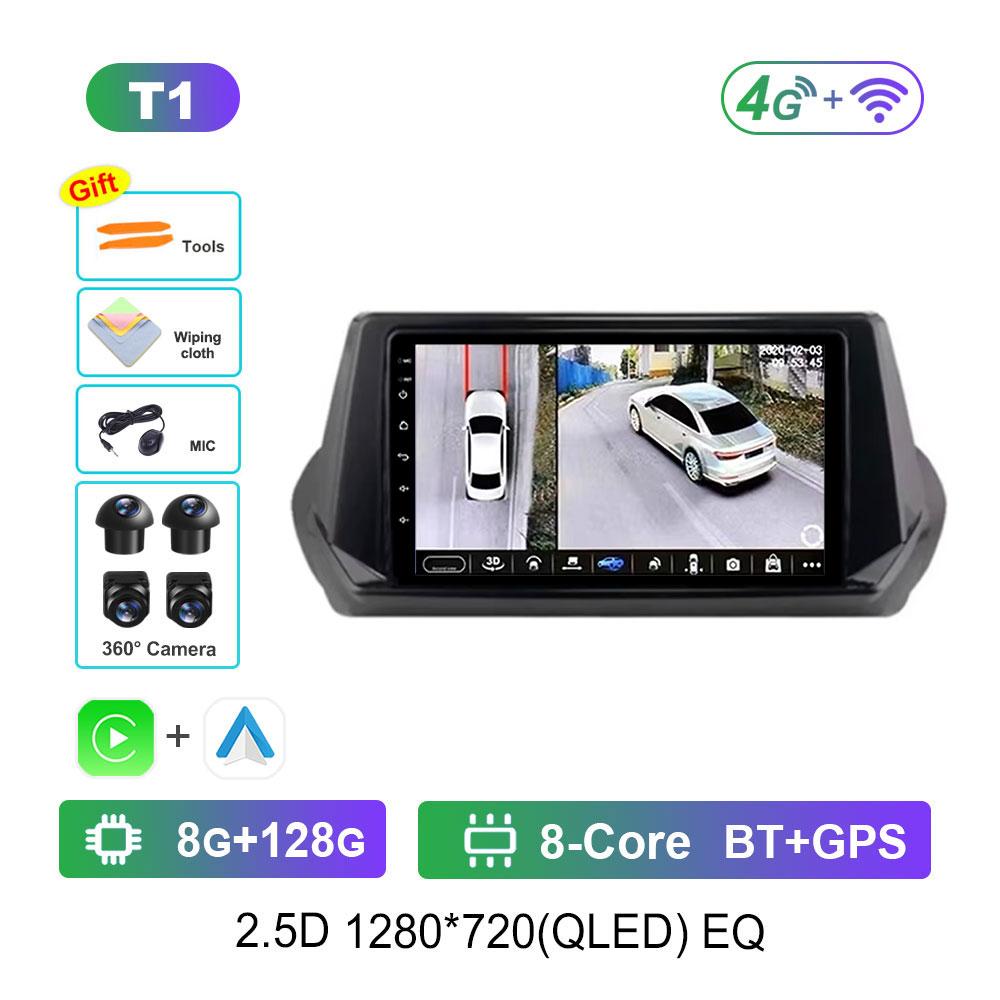 DSP Stereo Car Radio Multimedia player for Peugeot 2008 208 2019 - 2022 Navi GPS QLED Touch Screen WiFi Android 14 Bluetooth