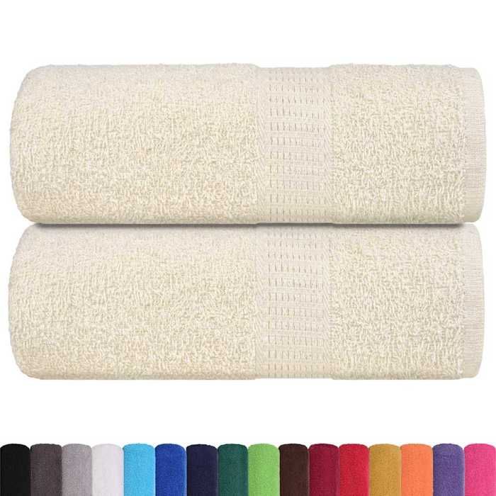 VidaXL Serviettes d'invité 2 pcs crème 30x50 cm 360 g/m² 100% coton, serviette, serviette de visage, ensemble de serviettes 136995