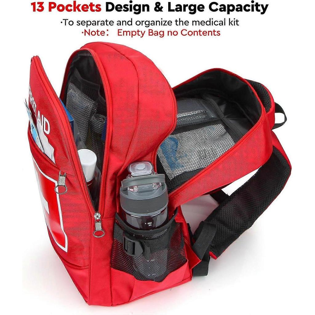 First Aid Backpack with Multi-Pocket, Emergency Medical Backpack, Large Capacity & Water-proof, Empty First Aid Bag for Home Of