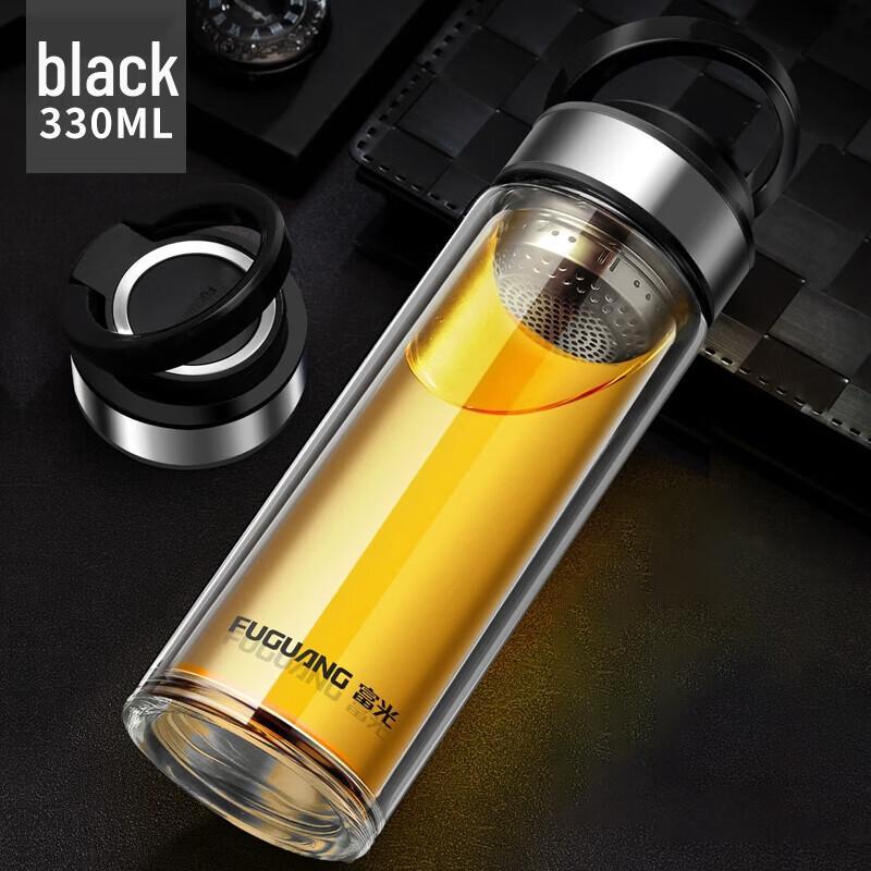 FUGUANG 330ml Double-Layer Borosilicate Glass Tea Infuser Bottle