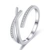 Ladies Cross Crystal Adjustable Open Rings Jewelry