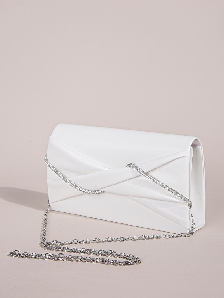 Hand Clutch Bag, Evening Clutch Bag For Women, Sparkling Crystal Rope Ruched Handbags, Glitter Envelope Purse For Party Girl,Wom