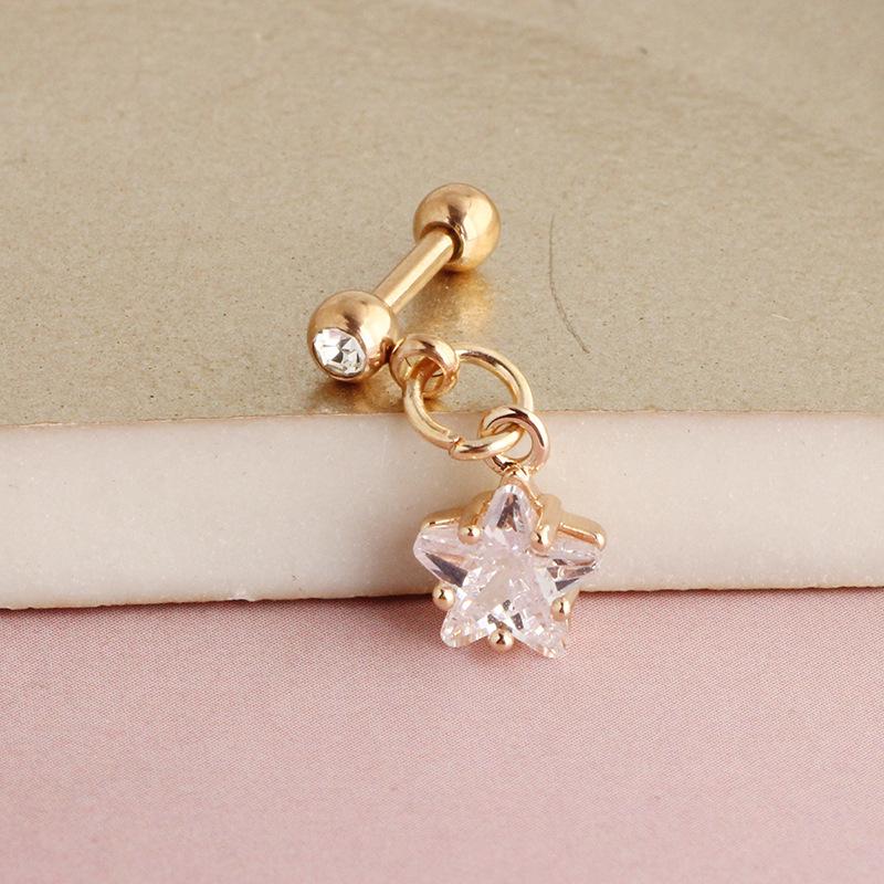 6 Arten baumeln Knorpel Ohrring für Frauen Stern Mond Herz Hand Schmetterling Tragus Conch Ball Ohrringe