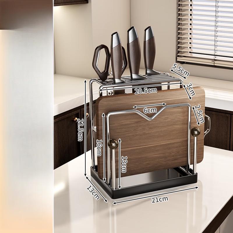 Brangdy Multifunctional Stainless Steel Knife & Utensil Drainer Rack