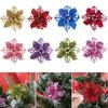 Year Decor Glitter Home Xmas Ornaments Christmas Flowers Christmas Tree Decorations Fake Flowers