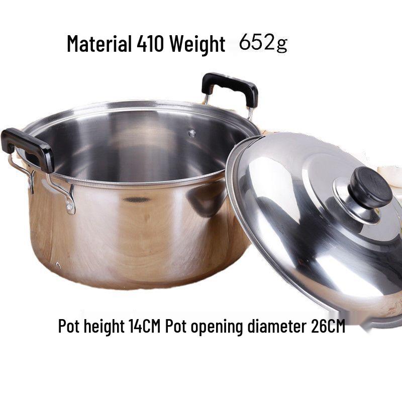Multifunctional Large-Capacity Stainless Steel Pot for Soup, Broth, Congee & Milk - Induction & Gas Compatible