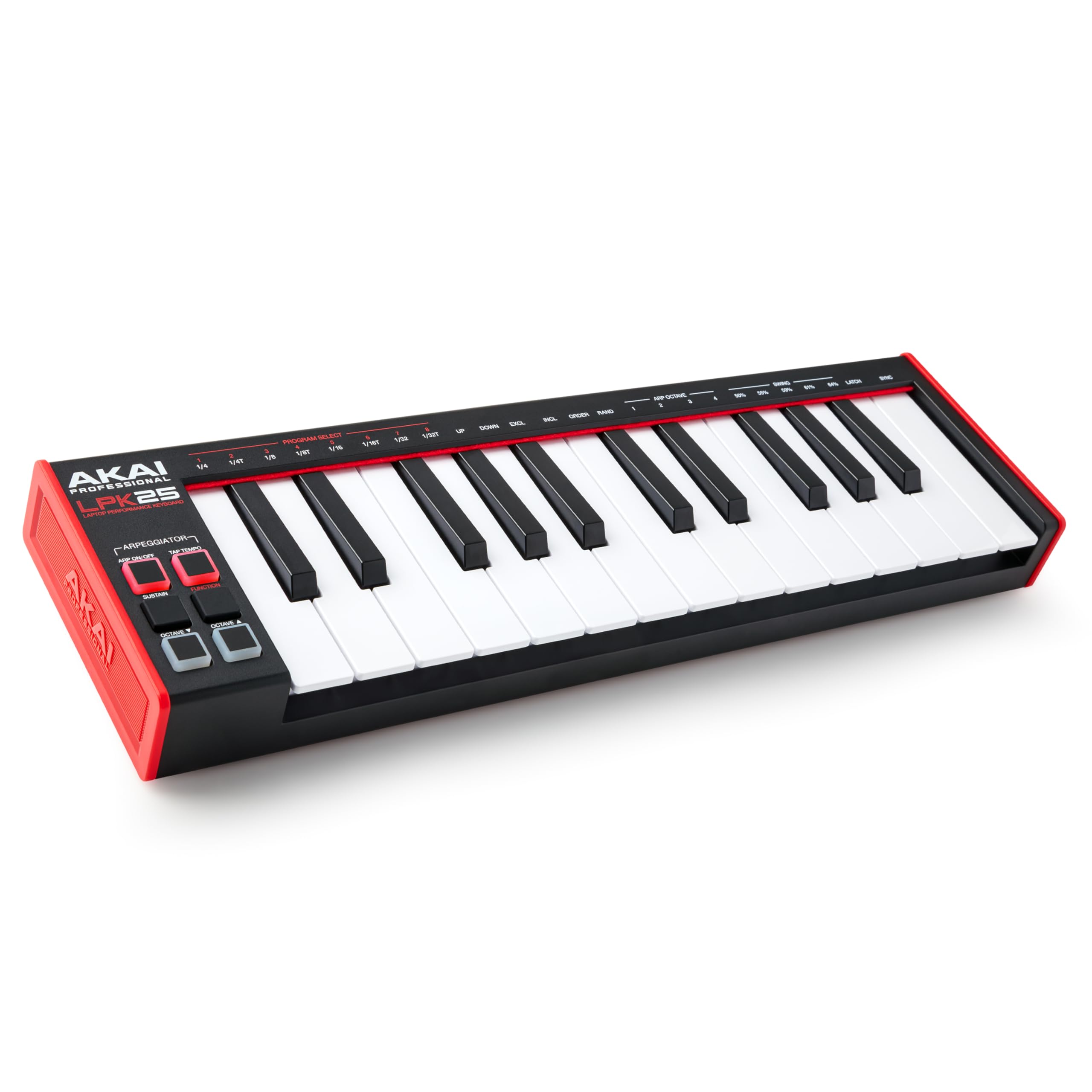 Akai Professional LPK25 USB MIDI-клавиатура-контроллер с клавиатурой, включая арпеджиатор, ПО, совместимое с производством музыки, 25 клавиш, Черная чёрный