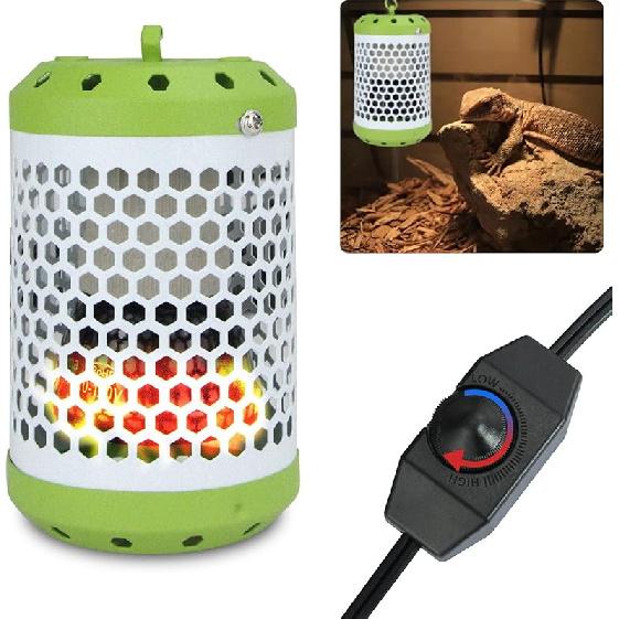 Magoog Ceramic Heat Lamp Bulb with Lampshade, Reptile Heat Lamp with Guard, Adjustable Heat Lamp 0-100W, Reptile Heat Lamp for Bearded Dragon&Snake,