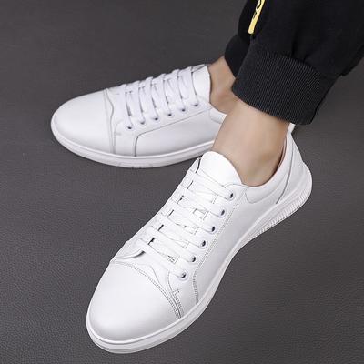 Scarpe Casual da Uomo in Vera Pelle Moda Ballerine Scarpe da Ginnastica Stringate per Uomo Scarpe da Passeggio per il Tempo Libero Scarpe Bianche da Esterno di Alta Qualità