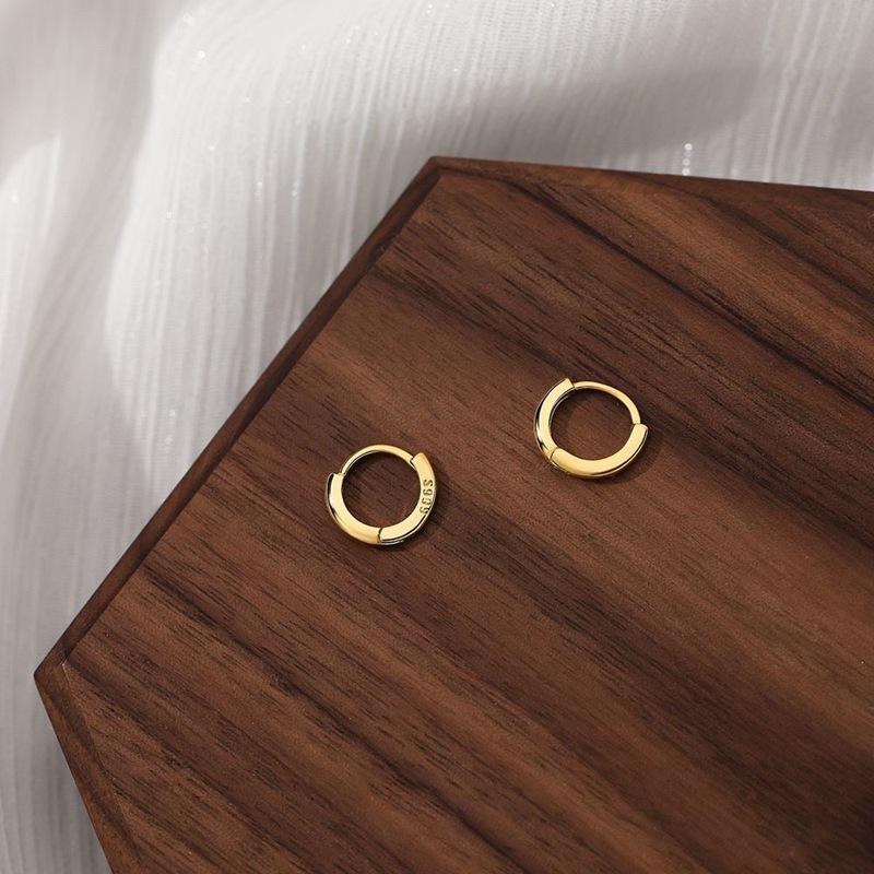 Earrings, Women's Simple Earrings, Ins Style Plain Circle Smooth Round Earrings, Niche Earring Accessories