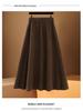 High-Waisted A-line Wool Sequin Umbrella Skirt – Mid-Length Slimming for Autumn/Winter