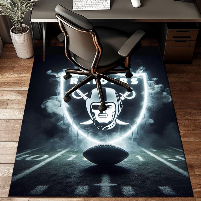 Raiders Football Legacy Printed Office Carpet Chair Cushion  Entryway Rug, Rugs for Living Room, Bedroom Christmas gifts