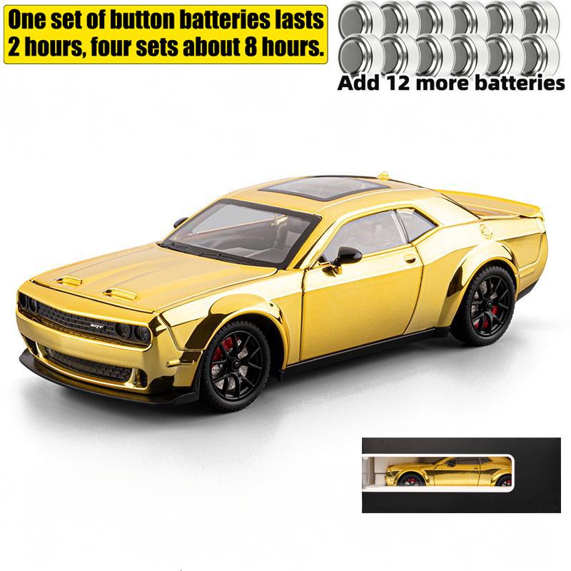 1:24 Dodge Challenger SRT Hellcat Redeye Electroplating Sports Car Alloy Diecast Model Car Collection Hobby Decorations Display