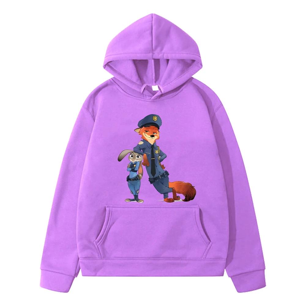 Zootopia 2 Print Kawaii hoodies Fleece sweatshirt boy pullover jacket y2k sudadera Autumn anime hoodie kids clothes girls