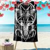 Totenkopf Satan Print Strandtuch, Großes Weiches Schnelltrocknendes Handtuch für Strand Camping Schwimmen