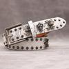 Unisex 7-Color 3D Spider Rivet Leather Belt with Snake Print