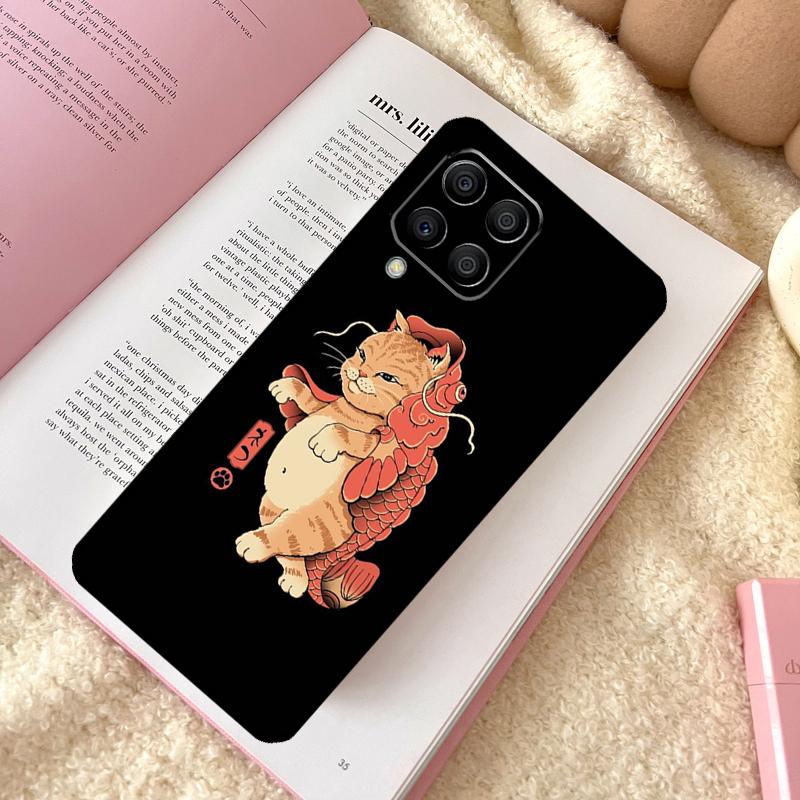 Ukiyo-e Samurai Cat Neko Ramen Case For Samsung Galaxy M31 M13 M11 M12 M14 M15 M06 M16 M36 M56 M53 M32 M52 M35 M55 M34 M54