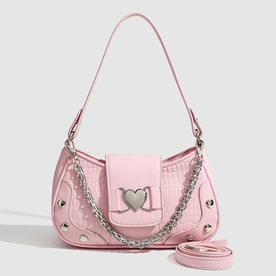 Shoulder Bags New Women's Creative Personality Pink Sweet Love Heart Axillary Bag Leisure Versatile Handheld Bag Crossbody Bags