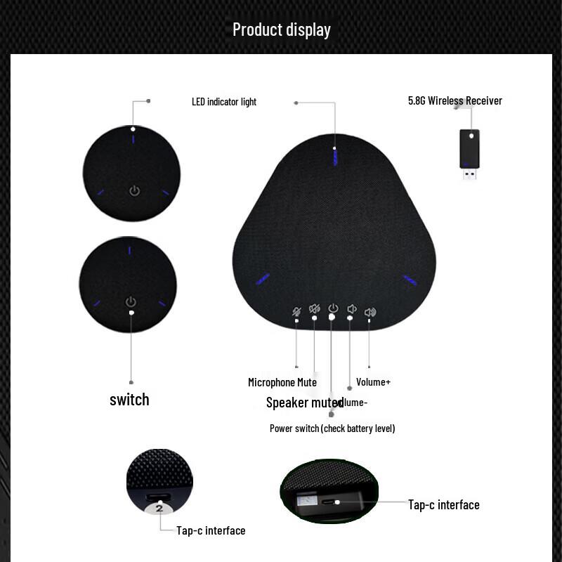 Xungu XG-G32 Wireless Omnidirectional Conference Microphone Speaker (CN version)
