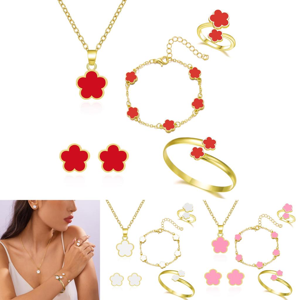 Floral Petals Jewelry Set For Women With Alloy And Plate Material Perfect For Gift Occasions