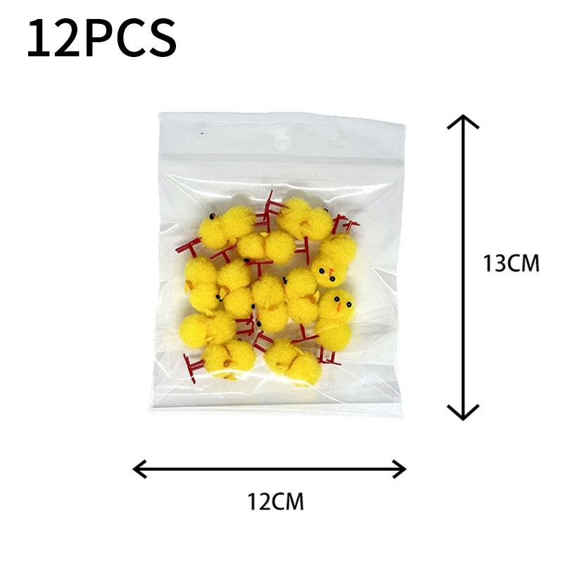 6-72Pcs Easter Mini Yellow Chicks Spring Home Decoration Holiday Ornaments Diy Creative Craft Children Exquisite Gift Party Gift