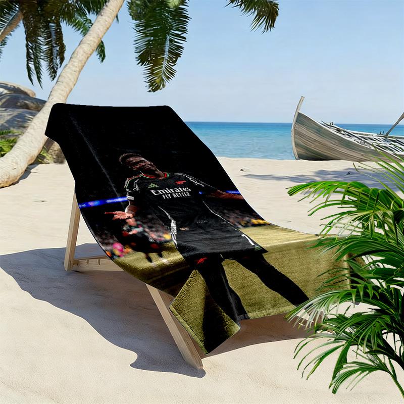 Bukayo Saka Druck Strandtuch, Großes Weiches Schnelltrocknendes Handtuch für Strand Camping Schwimmen