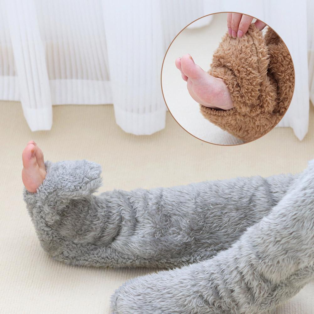 Women Thigh High Long Socks Stockings Fluffy Over the Knee Fleece Slipper Socks