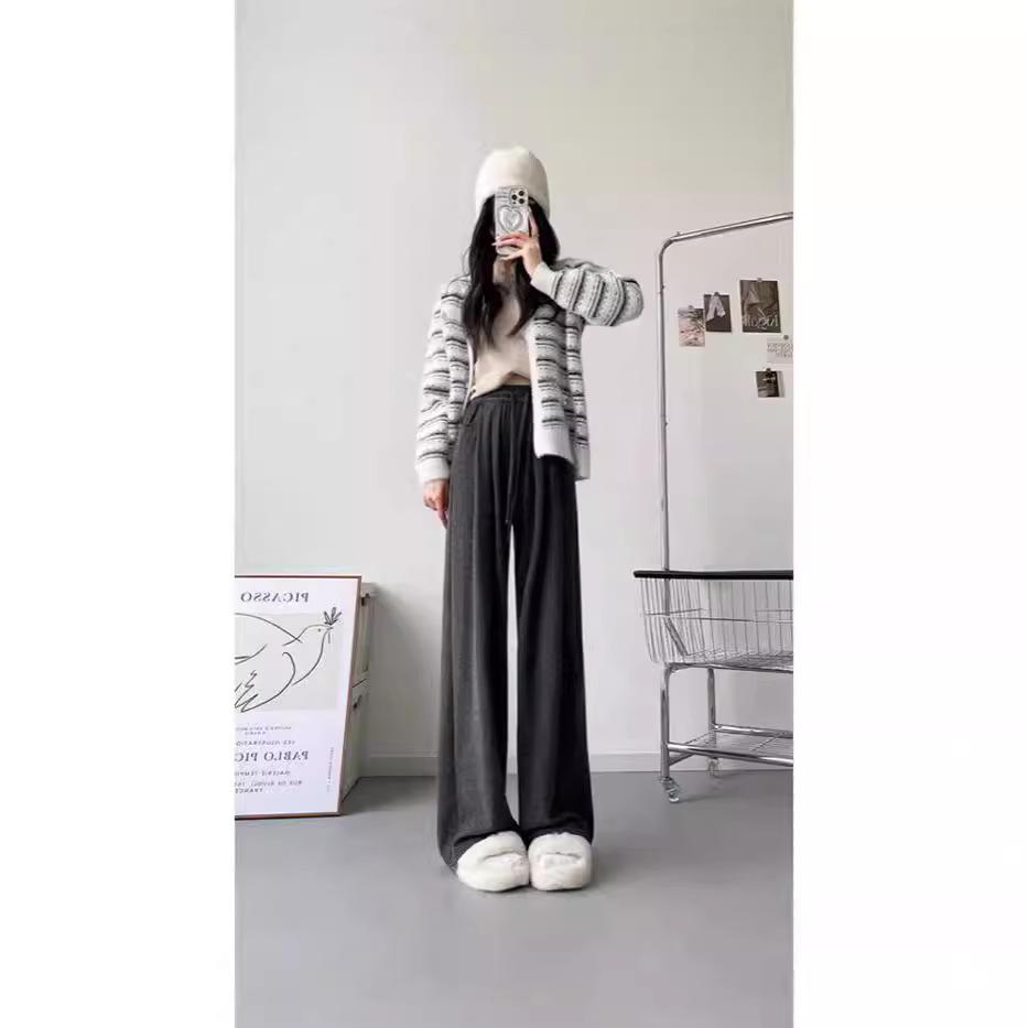 

Slimming Loose Straight Leg Wide-Leg Autumn Winter Pants XXL