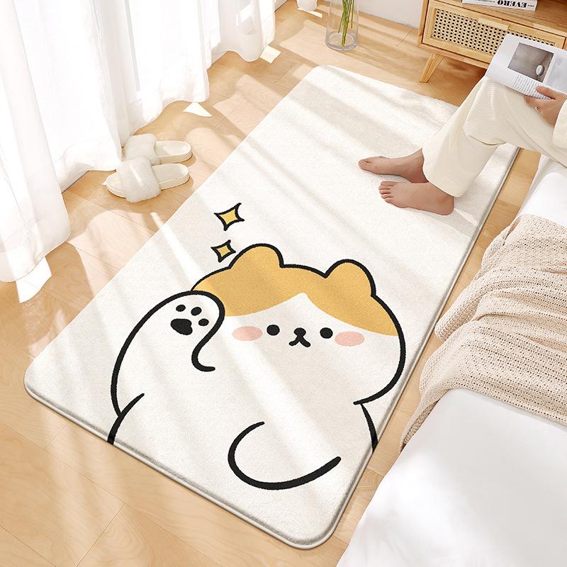 

VIKAMA Cartoon Style Living Room Faux Cashmere Carpet Bedside Rugs Household Children s Room Study Non-slip Rugs Home Decoration 60X90CM(2X2.95FT